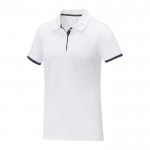 Polo dos tonos mujer algodón 200 g/m2 color blanco