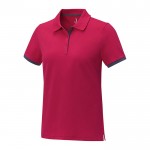 Polo dos tonos mujer algodón 200 g/m2 color rojo