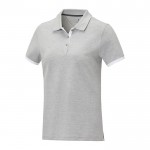 Polo dos tonos mujer algodón 200 g/m2 color gris jaspeado