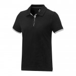 Polo dos tonos mujer algodón 200 g/m2 color negro