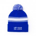 Gorro invierno personalizado con pompón color azul real