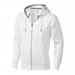 Sudadera con capucha y cremallera 300 g/m2 color blanco