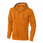 Sudadera con capucha y cremallera 300 g/m2 color naranja