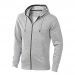 Sudadera con capucha y cremallera 300 g/m2 color gris jaspeado