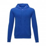 Sudadera de capucha de algodón hombre 240 g/m2 Elevate Essentials color azul segunda vista frontal