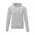 Sudadera de capucha de algodón hombre 240 g/m2 Elevate Essentials color gris claro segunda vista frontal