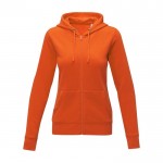 Sudadera de capucha de algodón mujer 240 g/m2 Elevate Essentials color naranja segunda vista frontal