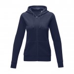 Sudadera de capucha de algodón mujer 240 g/m2 Elevate Essentials color azul marino segunda vista frontal