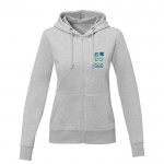 Sudadera de capucha de algodón mujer 240 g/m2 Elevate Essentials color gris claro vista principal