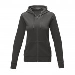 Sudadera de capucha de algodón mujer 240 g/m2 Elevate Essentials color gris oscuro segunda vista frontal