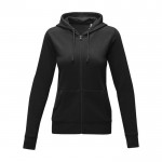 Sudadera de capucha de algodón mujer 240 g/m2 Elevate Essentials color negro segunda vista frontal