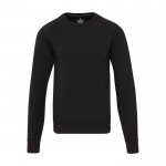 Jersey unisex de cuello redondo con tejido interlock 350 g/m2 Elevate Life color negro segunda vista frontal