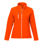 Chaquetas soft shell poliéster mujer con logotipo color naranja