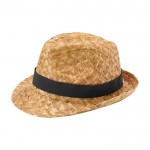 Sombrero de paja transpirable natural con cinta personalizable color negro