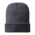 Gorros sostenibles para empresa color gris oscuro segunda vista trasera