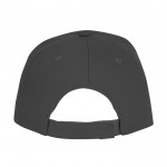 Gorra tipo sándwich de algodón con 5 paneles de 175 g/m2 color gris topo segunda vista trasera