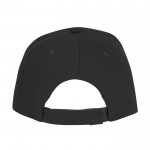 Gorra tipo sándwich de algodón con 5 paneles de 175 g/m2 color negro segunda vista trasera
