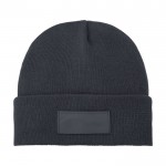 Gorro con parche color gris