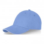 Gorra de 6 paneles y algodón 260 g/m2 color azul claro