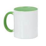 Taza de cerámica con asa e interior en color 350ml Sublim Color color verde