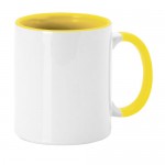 Taza de cerámica con asa e interior en color 350ml Sublim Color color amarillo