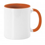Taza de cerámica con asa e interior en color 350ml Sublim Color color naranja