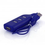 Hub USB de diseño minimalista color azul primera vista