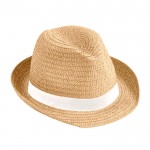 Sombrero unisex de papel color tostado color blanco primera vista