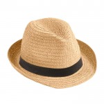 Sombrero unisex de papel color tostado color negro primera vista