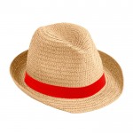 Sombrero unisex de papel color tostado color rojo primera vista
