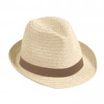Sombrero unisex de paja de papel color marrón primera vista