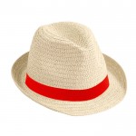 Sombrero unisex de paja de papel color rojo primera vista
