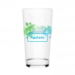 Vaso de cristal promocional de color transparente con logo agotado