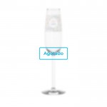 Copa de champán personalizada de color transparente con logo agotado