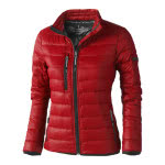 Chaqueta de plumón natural para mujer color rojo