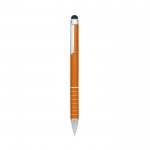 Bolígrafo corporativo acabado anillado color naranja vista principal