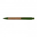 Bolígrafo de bambú con detalles a color color verde oscuro primera vista