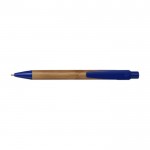 Bolígrafo de bambú con detalles a color color azul primera vista