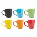 Taza de cerámica esmaltada a color en varios colores 300ml color naranja vista detalle 2