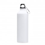 Botella de aluminio grande con mosquetón en tapón 800ml color blanco segunda vista