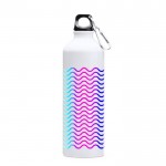 Botella de aluminio grande con mosquetón en tapón 800ml color blanco vista detalle 2