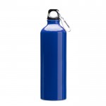 Botella de aluminio grande con mosquetón en tapón 800ml color azul real segunda vista