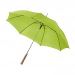 Paraguas automático de poliéster 190T color verde claro tercera vista
