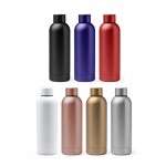Botella térmica de acero inoxidable con acabado brillante 550ml color oro rosa vista detalle 3