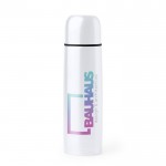 Termo de acero inoxidable con acabado brillante 500ml color blanco vista detalle 4