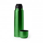 Termo de acero inoxidable con acabado brillante 500ml color verde primera vista de uso