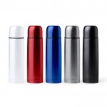 Termo de acero inoxidable con acabado brillante 500ml color plateado vista detalle 2