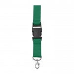 Lanyard de poliéster con mosquetón y llavero en varios colores color verde primera vista