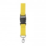 Lanyard de poliéster con mosquetón y llavero en varios colores color amarillo primera vista