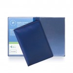 Cartera portadocumentos con 2 separadores e interior transparente color azul marino